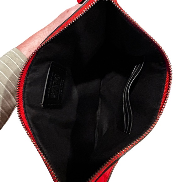 Coach Beckett Slim Pouch Clutch Purse Handbag Red Wristlet - Picture 6 of 7